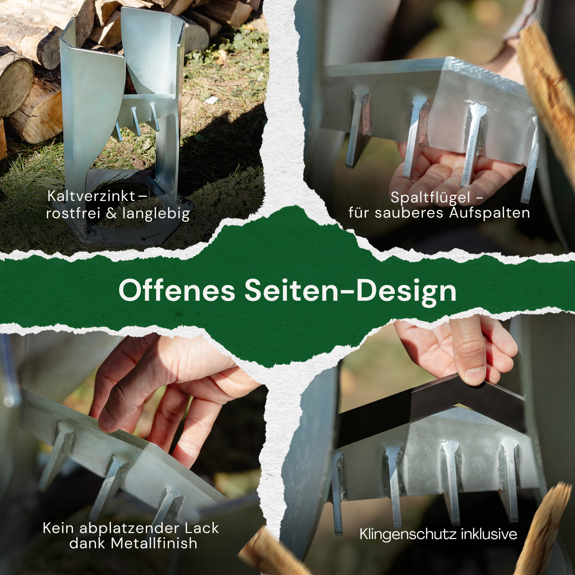 FORSTIX® Standholzspalter – manuell Holz spalten ohne Axt